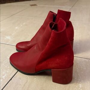 ARCHE ankle boots angaya red Comfortable ankle boots in suede & smooth leather